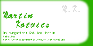 martin kotvics business card